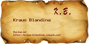 Kraus Blandina névjegykártya